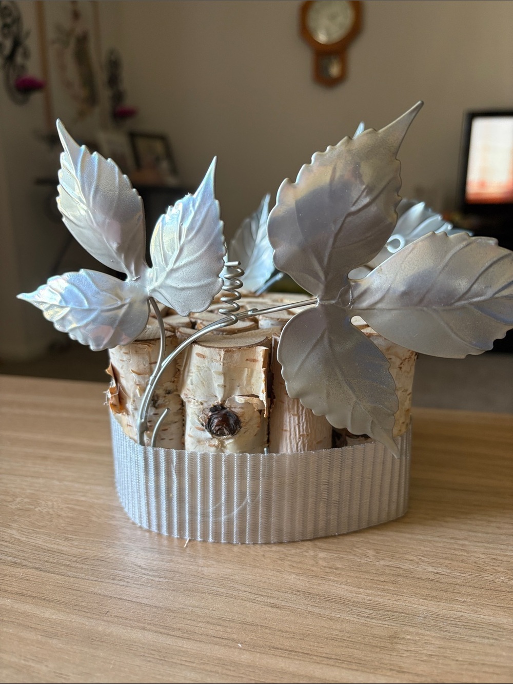 Silver Leaf Decorative Accent - Home Accents handmade